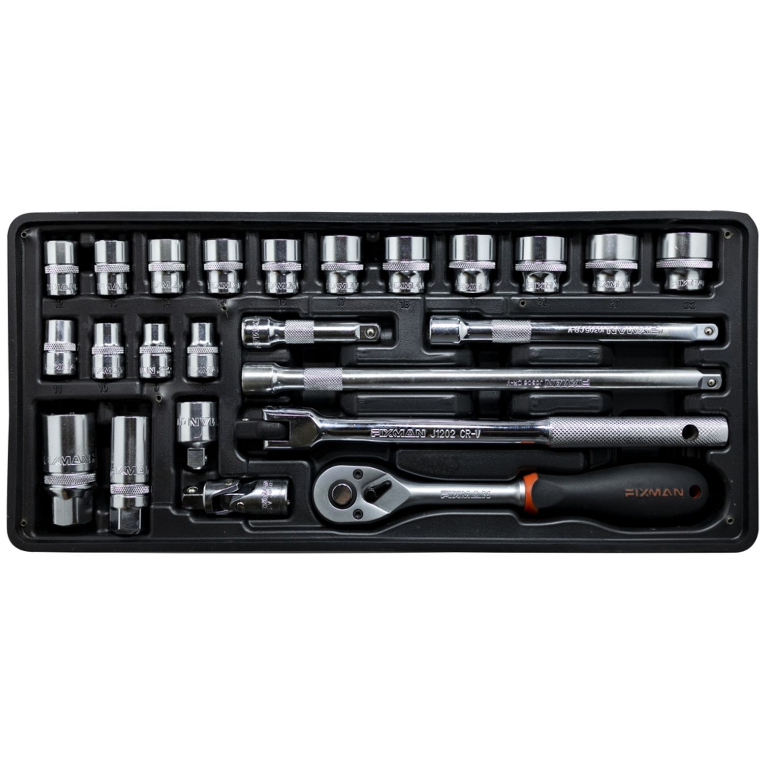 FIXMAN Tray 24 Piece 3/8' Drive Sockets And Accessories